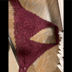 Burgundy lace bralette